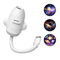 Mini projecteur d'étoiles USB en forme de fusée, 3 à 12 films
