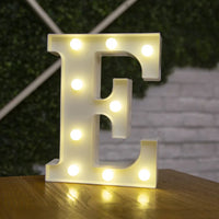 Lettres et chiffres lumineux LED à piles – lettre E allumée