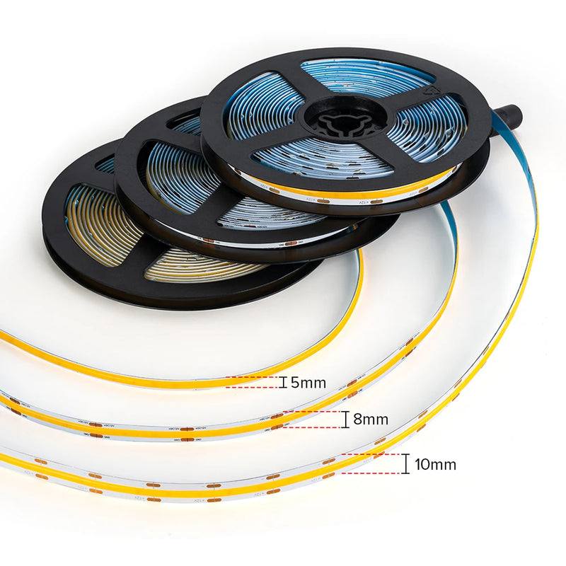 Ruban LED FCOB 480 LED/m – rouleaux de 5, 8 et 10 mm de large