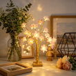 Arbre lumineux de table à fleurs de camélia, 18 LED à piles, 52 cm