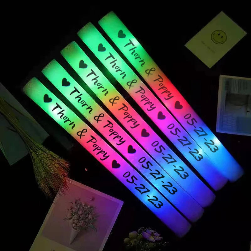 Bâtons lumineux mousse LED – bâtons allumés avec texte imprimé