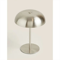 Lampe champignon métal sans fil rechargeable, commande tactile, 21 cm