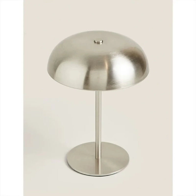 Lampe champignon métal sans fil rechargeable, commande tactile, 21 cm