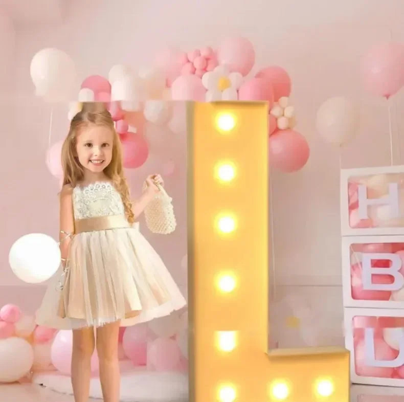 Lettre lumineuse géante à remplir de ballons, A à Z et &, 70, 100 ou 120 cm