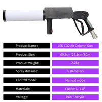 Canon à CO2 portatif – dimensions 69,5 x 26,5 x 8 cm, 2,2 kg, jet de 8 à 10 m