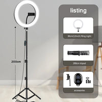 Ring light 26 ou 30 cm, trépied 200 cm, support de téléphone