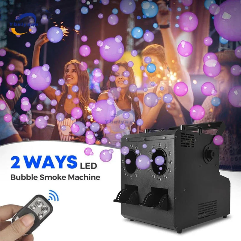 Machine à bulles et fumée IP65 – fête sous les bulles, machine et télécommande