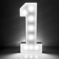 Chiffres lumineux géants 73 cm en carton mousse, 1 ou 2 chiffres