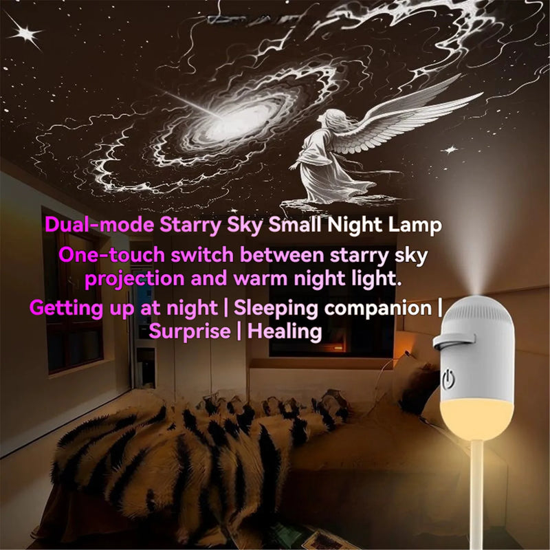 Mini projecteur d'étoiles USB à tiroir – projection d'une galaxie au plafond au-dessus d'un lit