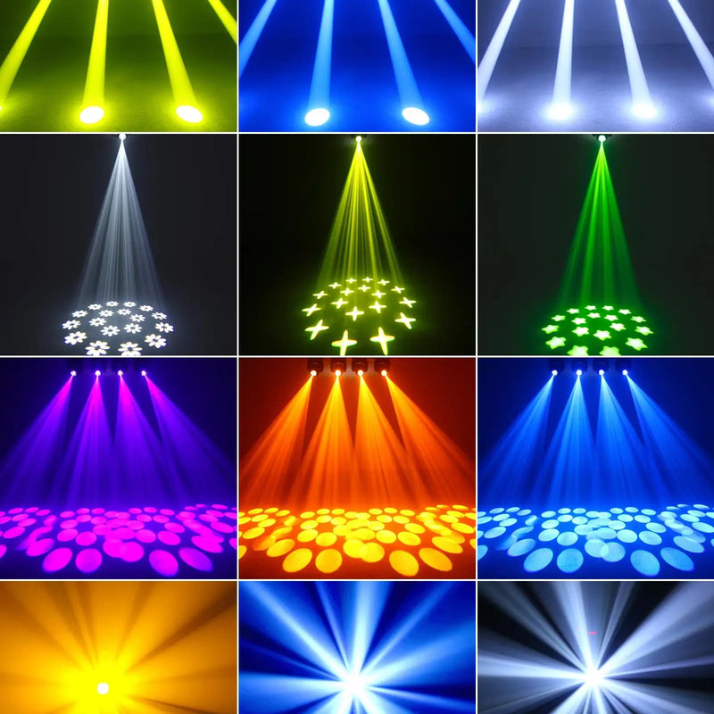 Lyre beam LED 120 W, lot de 2, 7 gobos, prisme à 18 facettes, DMX 12 canaux