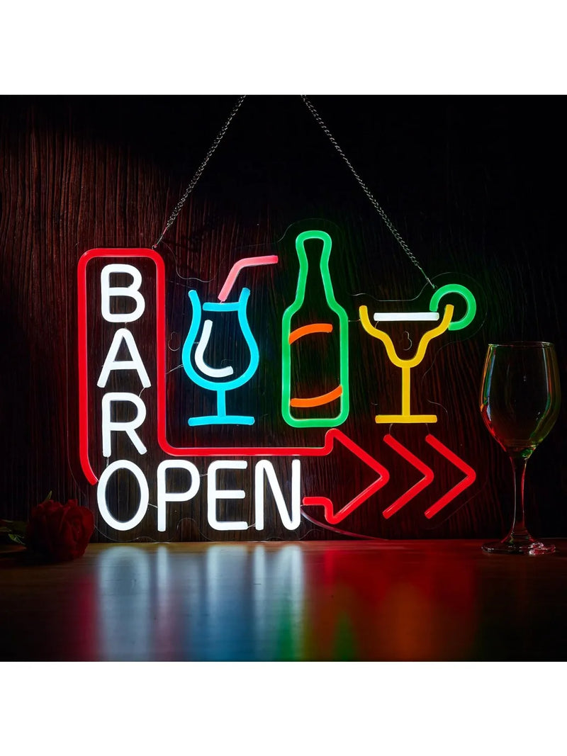 Néon bar LED « Bar Open » à suspendre, USB, 10 modèles