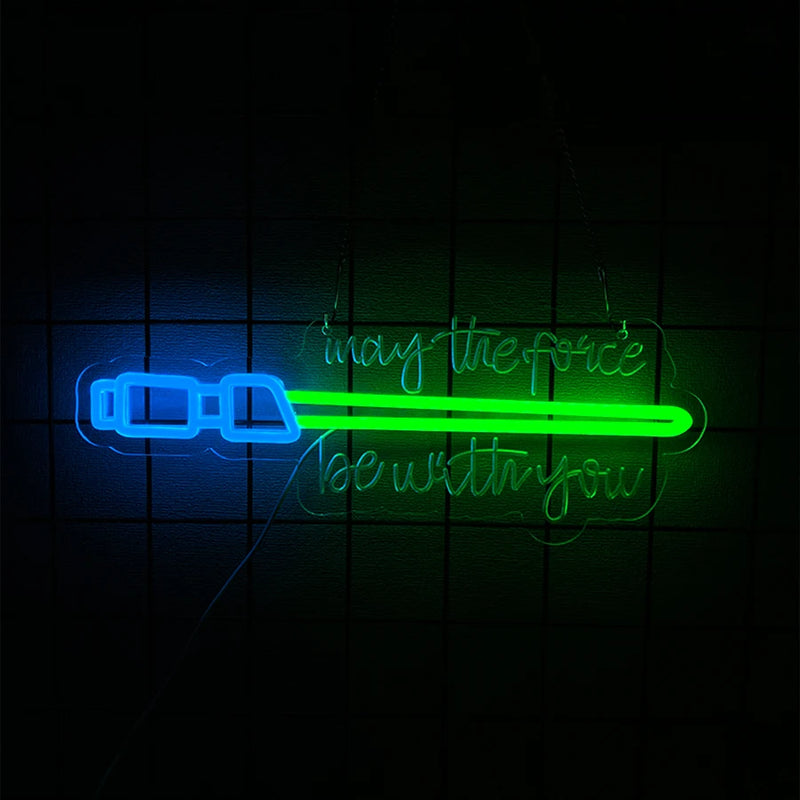 Néon LED sabre laser Star Wars, enseigne murale USB, 41 x 16,5 cm