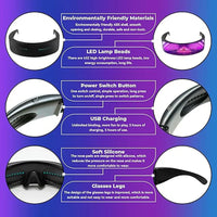 Lunettes LED programmables par application Bluetooth, 432 LED RGB, rechargeables USB