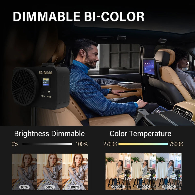 Lumière vidéo COB 100 W – vue 15