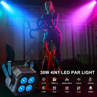 Projecteur PAR LED carré RGBW, lot de 8, télécommande et DMX
