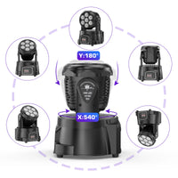 Mini lyre LED wash 7 x 15 W – rotation de la tête, 540° en panoramique et 180° en inclinaison