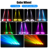 Mini lyre LED spot 30 W à 7 gobos et 7 couleurs, DMX 9 ou 11 canaux