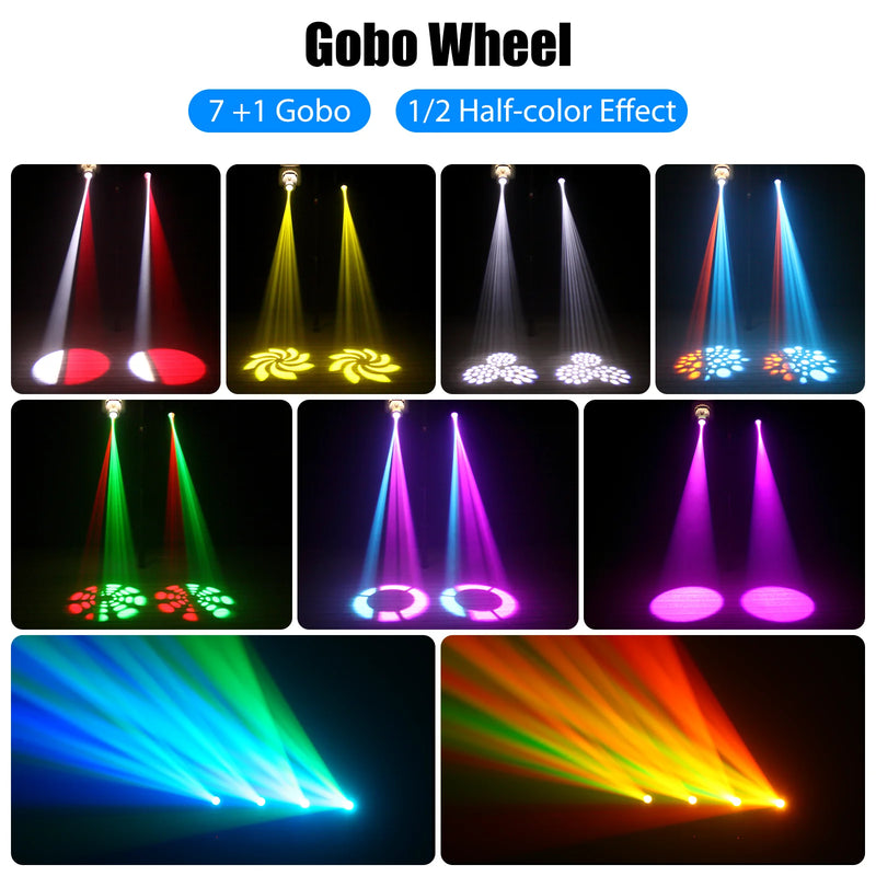 Mini lyre LED spot 30 W à 7 gobos et 7 couleurs, DMX 9 ou 11 canaux