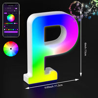 Lettres lumineuses LED RGB 15 cm – lettre P