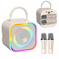 Enceinte karaoké enfant, 2 micros sans fil, anneau RGB, 5 effets de voix