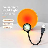 Lampe coucher de soleil USB à col flexible – lampe rouge à col flexible
