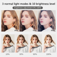 Ring light 26 ou 30 cm – les trois teintes de blanc et les niveaux de luminosité