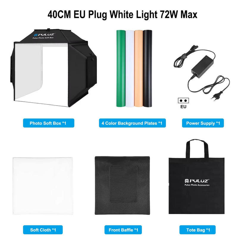 Boîte à lumière photo 40 cm – contenu de la version prise européenne