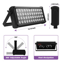 Lot de 2 projecteurs muraux LED RGB 48 LED, 80 W, DMX, effet arc-en-ciel
