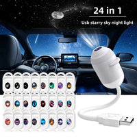 Projecteur ciel étoilé USB pour voiture – lampe et 24 films dans l'habitacle d'une voiture