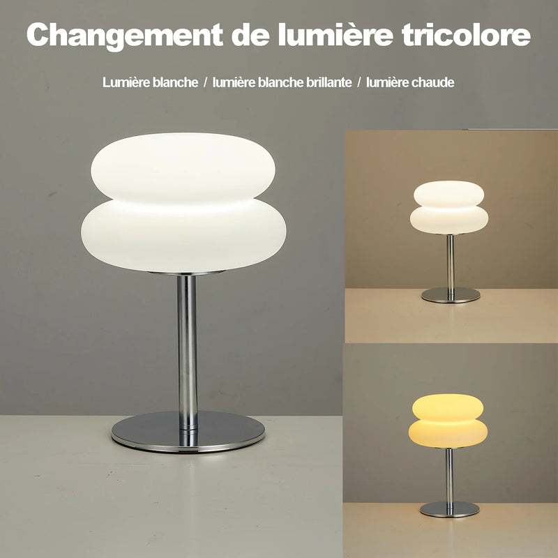 Lampe champignon double dôme à 3 teintes de lumière, USB ou batterie