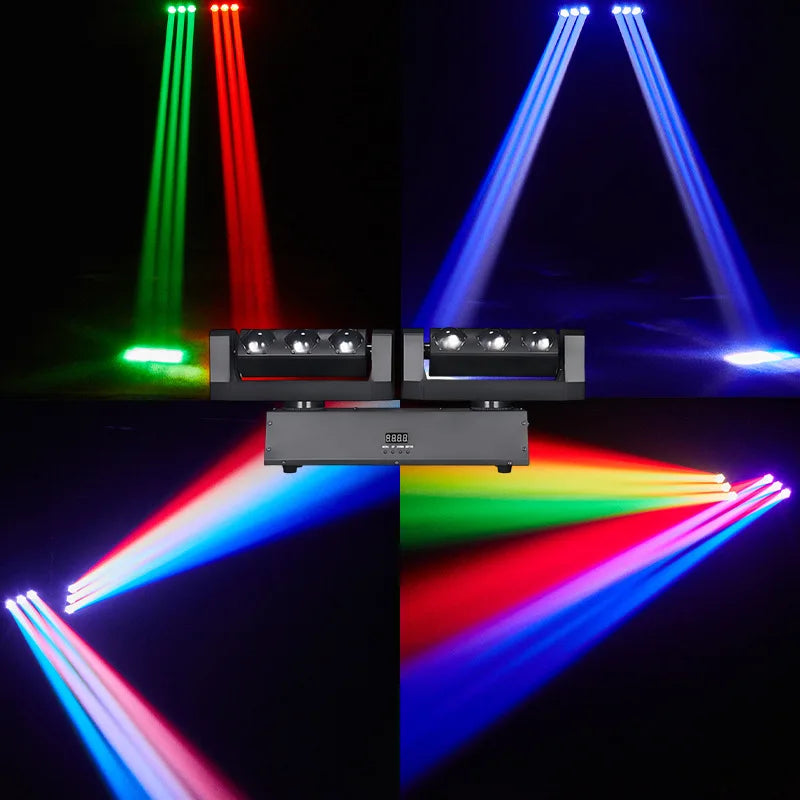 Barre LED à 2 bras mobiles 6 x 20 W RGBW, DMX 9 ou 15 canaux, 51 cm