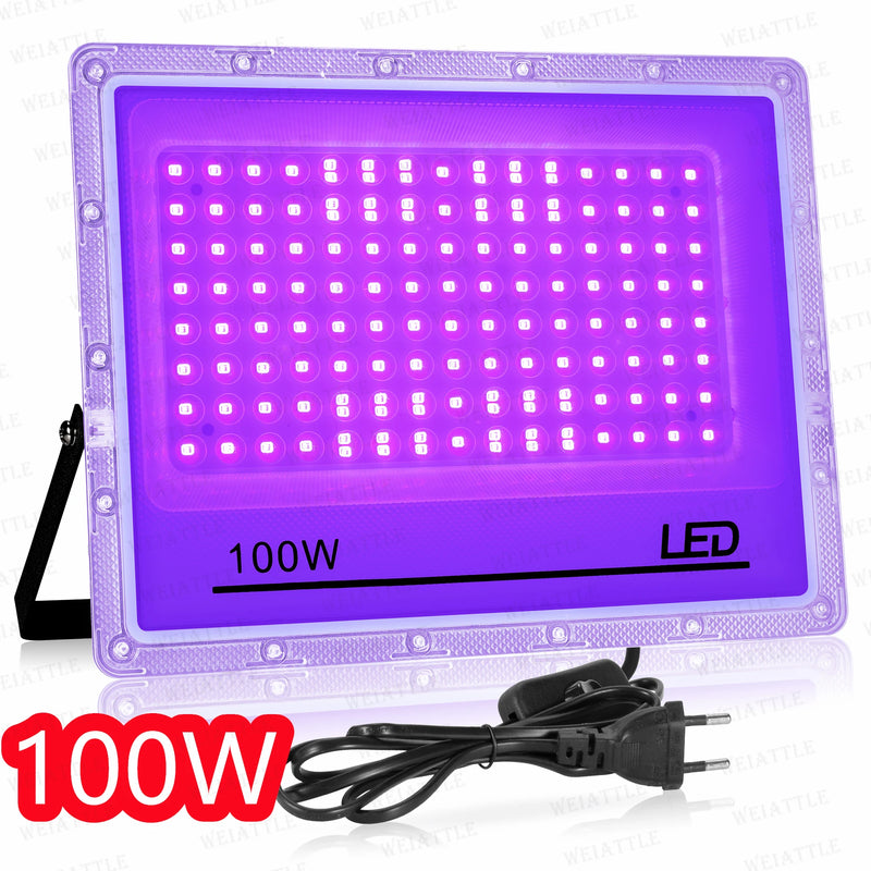 Projecteur lumière noire LED UV 395 nm, 50 à 150 W, 1 ou 2 pièces