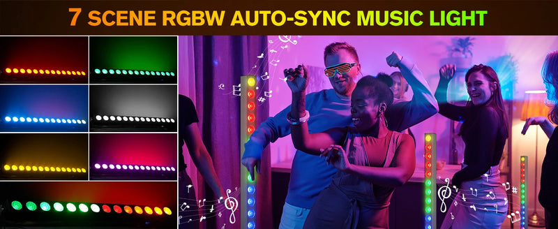 Barre LED pixel COB RGBW – jeux de lumière synchronisés à la musique