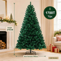 Sapin de Noël artificiel en PVC – sapin de 2,7 m sans guirlande