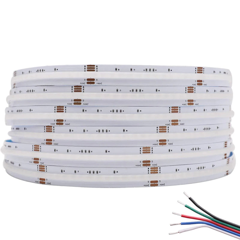 Ruban LED COB 5 m – rouleau de ruban COB, vue de face