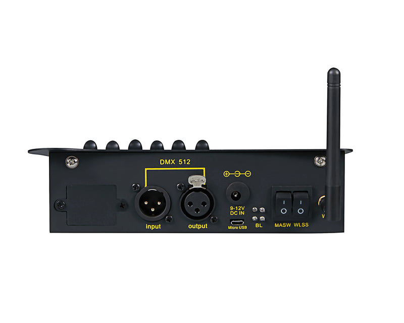 Console DMX mini 54 canaux sans fil, sur batterie, 6 curseurs