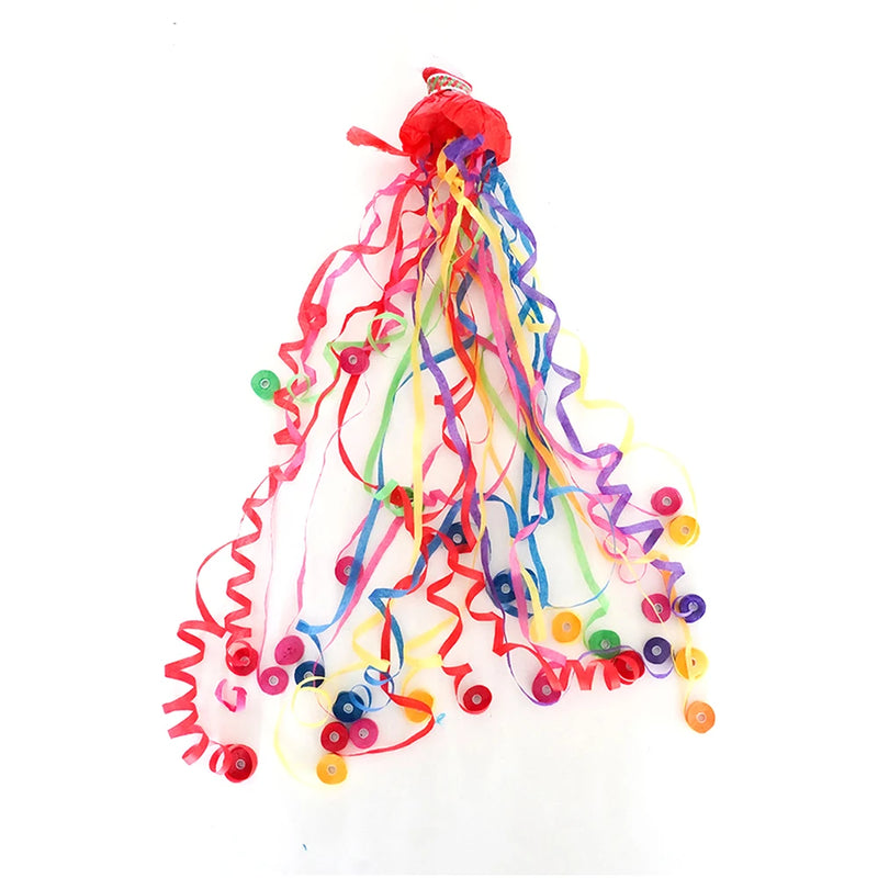 Banderoles à lancer pour mariage – banderoles multicolores déployées sur fond blanc