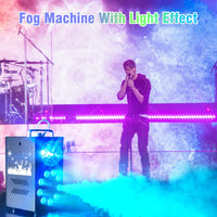 Machine à fumée 700 W avec télécommande sans fil, boule magique et 9 LED