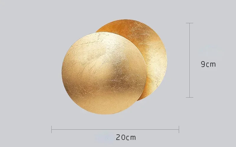 Applique murale lune éclipse LED, deux disques, 20 ou 25 cm