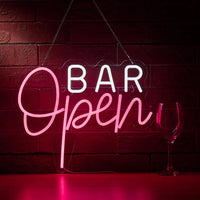 Néon bar LED « Bar Open » à suspendre, USB, 10 modèles