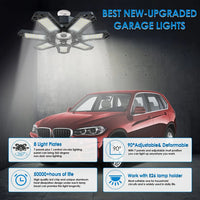 Ampoule LED de garage déformable 7+1 panneaux orientables, culot E26/E27
