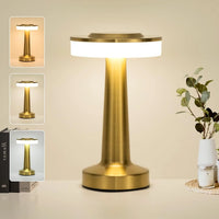 Lampe de table sans fil à pied évasé, 20 cm, tactile, 3 teintes, USB-C