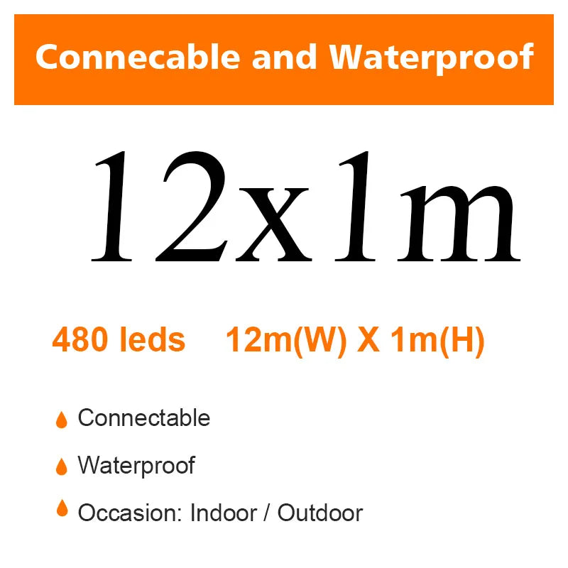 Rideau lumineux stalactites LED blanc chaud, 8 modes, 3 à 12 m