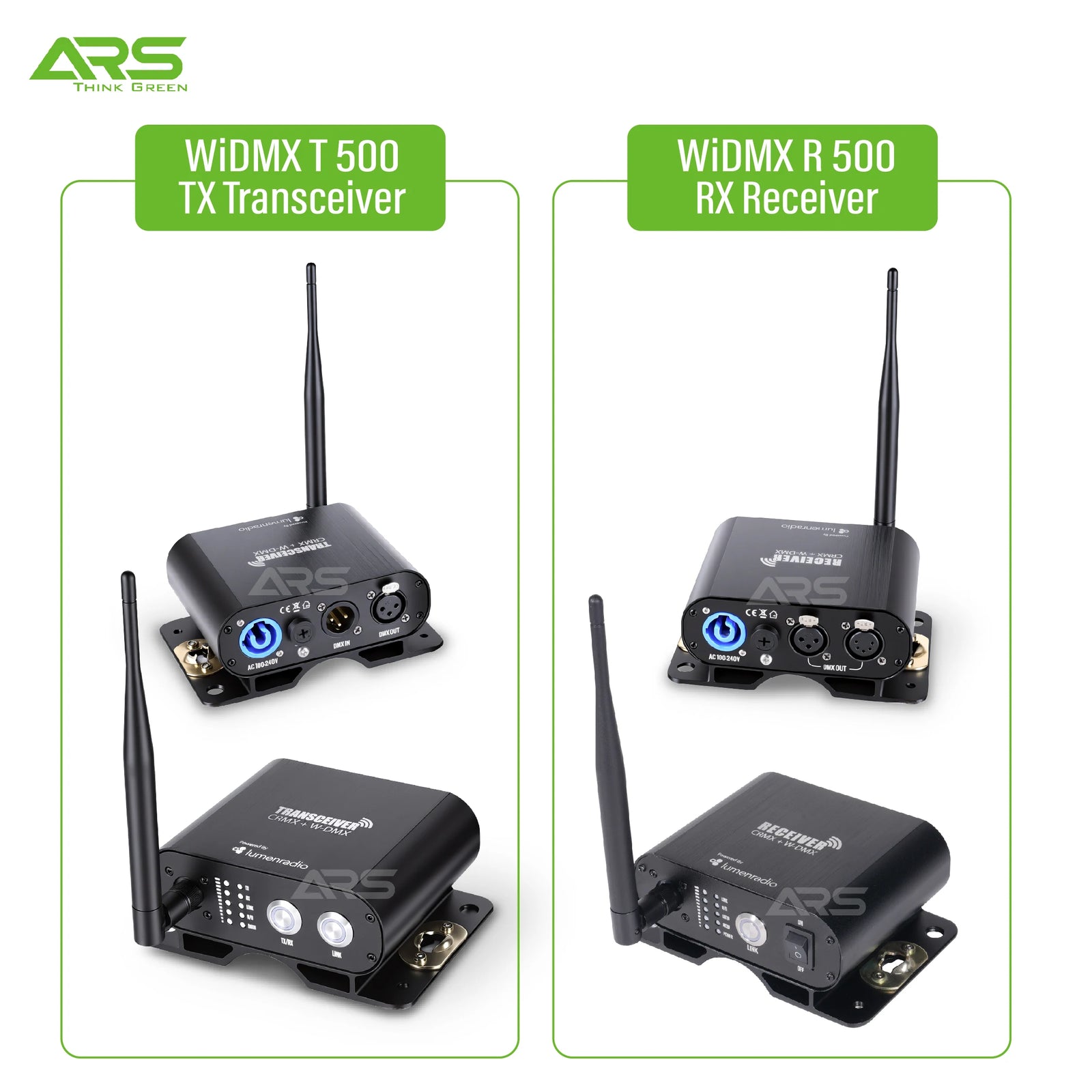 Émetteur récepteur DMX sans fil 2,4 GHz, portée 500 m, 3 ou 5 broches
