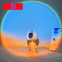 Lampe coucher de soleil astronaute USB – modèle D à projection bleue et orange