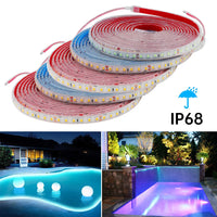 Ruban LED extérieur IP68, 120 LED/m, 12/24 V, 0,5 à 20 m