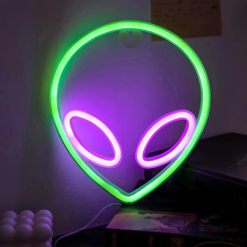 Néon LED déco gaming et chambre, 23 motifs au choix, piles ou USB