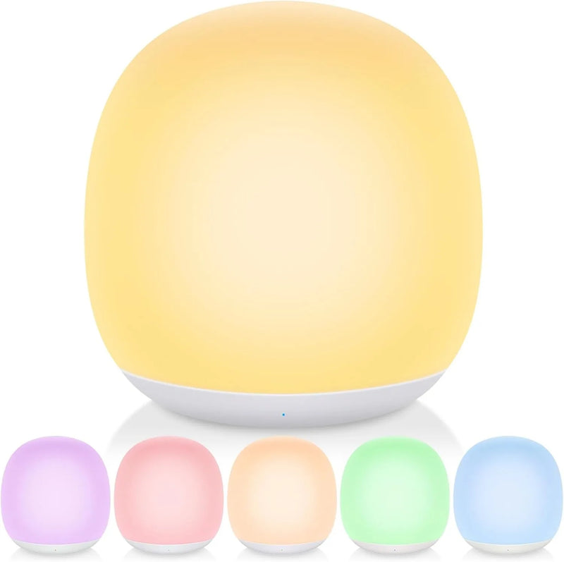 Veilleuse bébé LED en silicone, œuf ou pingouin, 7 couleurs, tactile, rechargeable