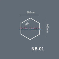Éclairage LED nid d'abeille – configuration d'un hexagone de 80,5 x 96 cm