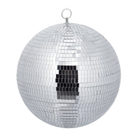 Boule disco argentée 30 cm à suspendre, miroirs en verre sur mousse